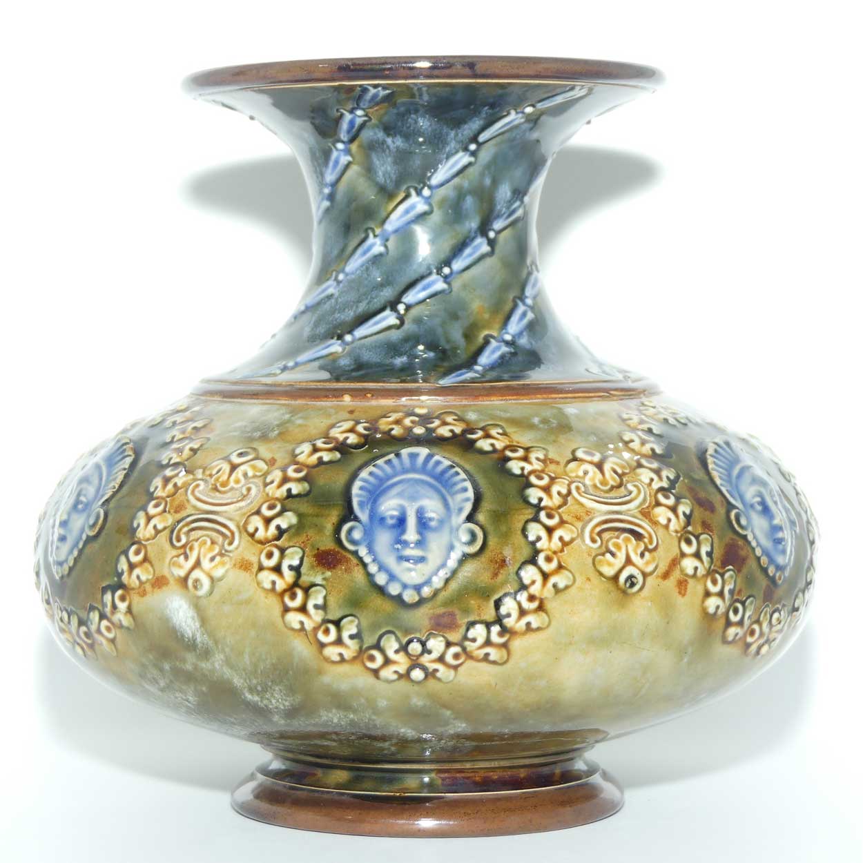 Royal Doulton stoneware wide body vase decorated with Cameo panels | 6701