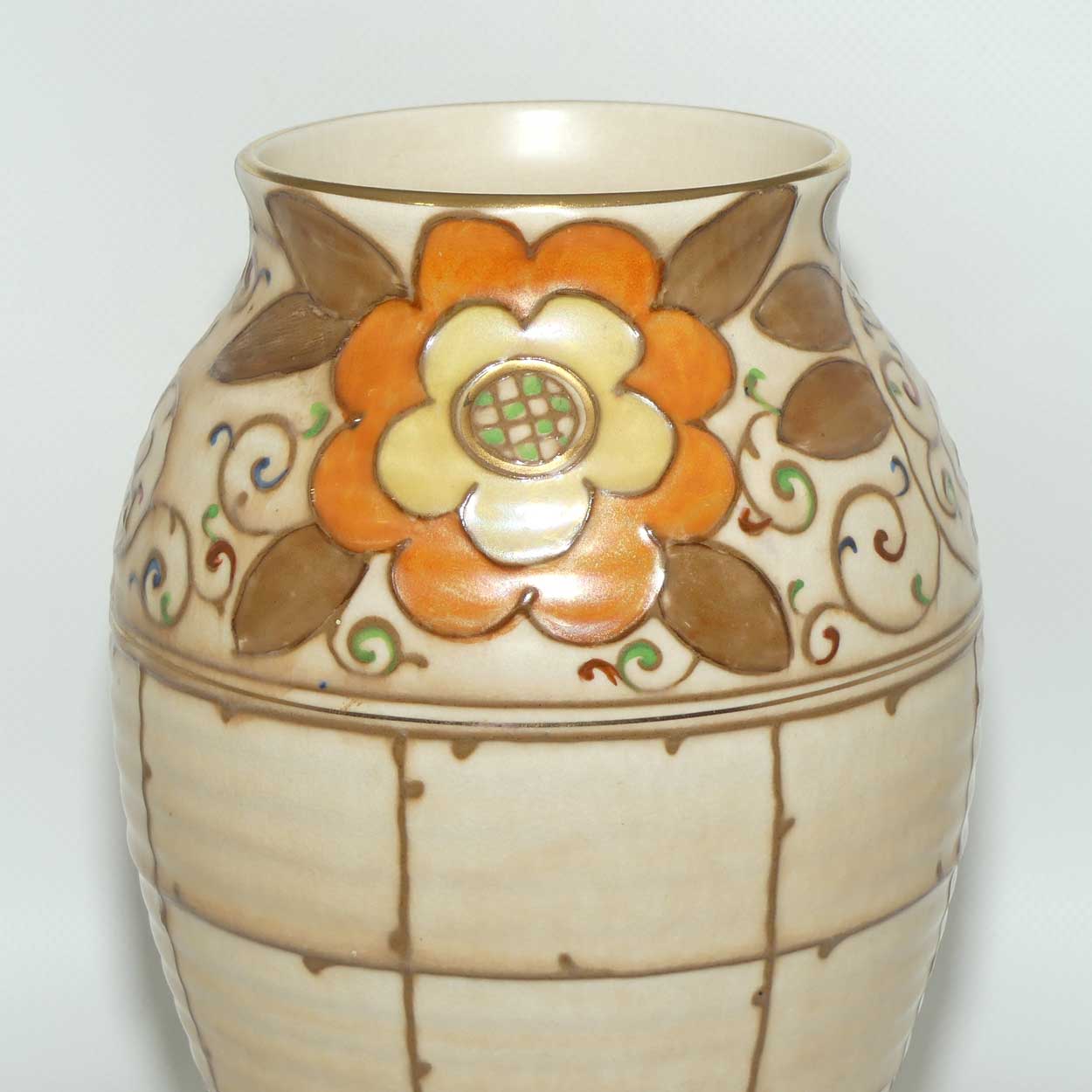 Bursley Ware Charlotte Rhead Trellis vase | Shape 672