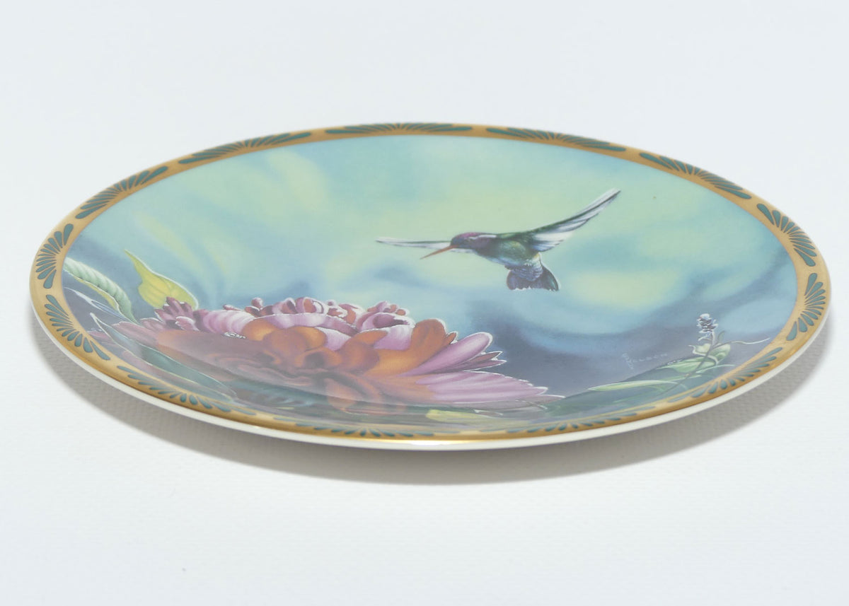 Bradex 84 P29 22.6 plate | Gems of Nature | White Eared Hummingbird and Peonies + Cert