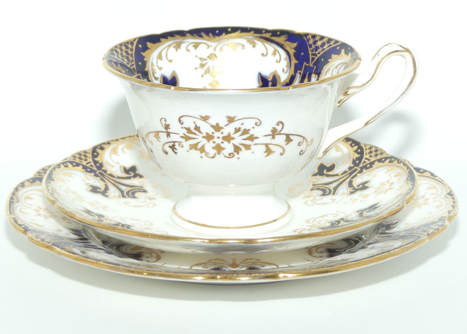 Shelley Gainsborough shape Navy Blue and Gold pattern trio | 7084