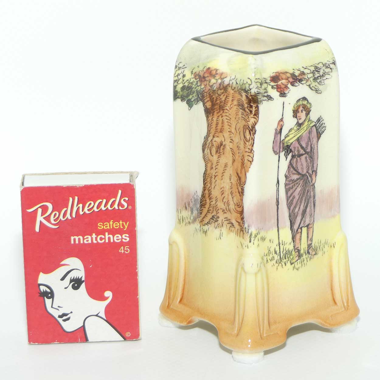 Royal Doulton Under the Greenwood Tree | Robin Hood vase | Shape 7349 | Maid Marion D6094