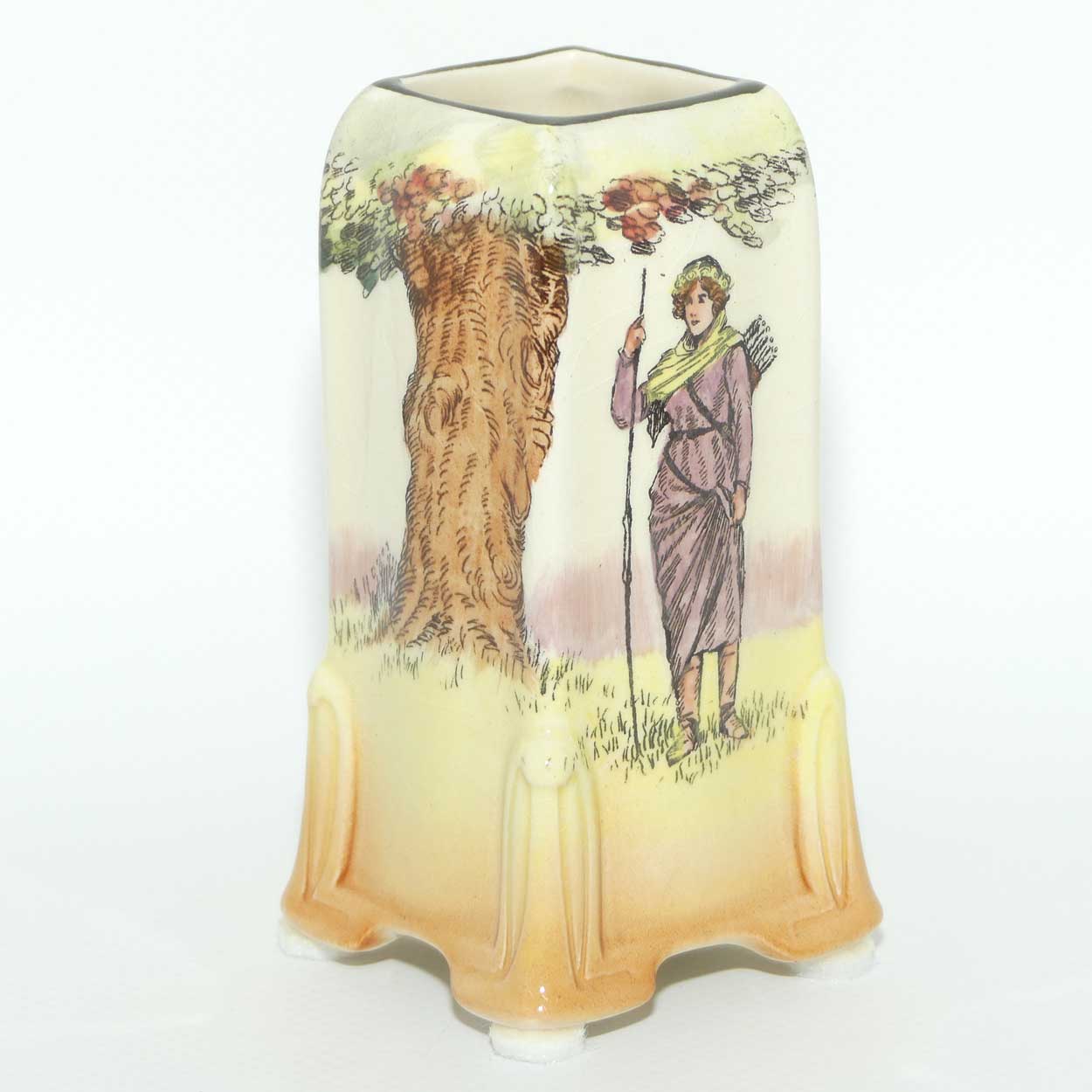 Royal Doulton Under the Greenwood Tree | Robin Hood vase | Shape 7349 | Maid Marion D6094