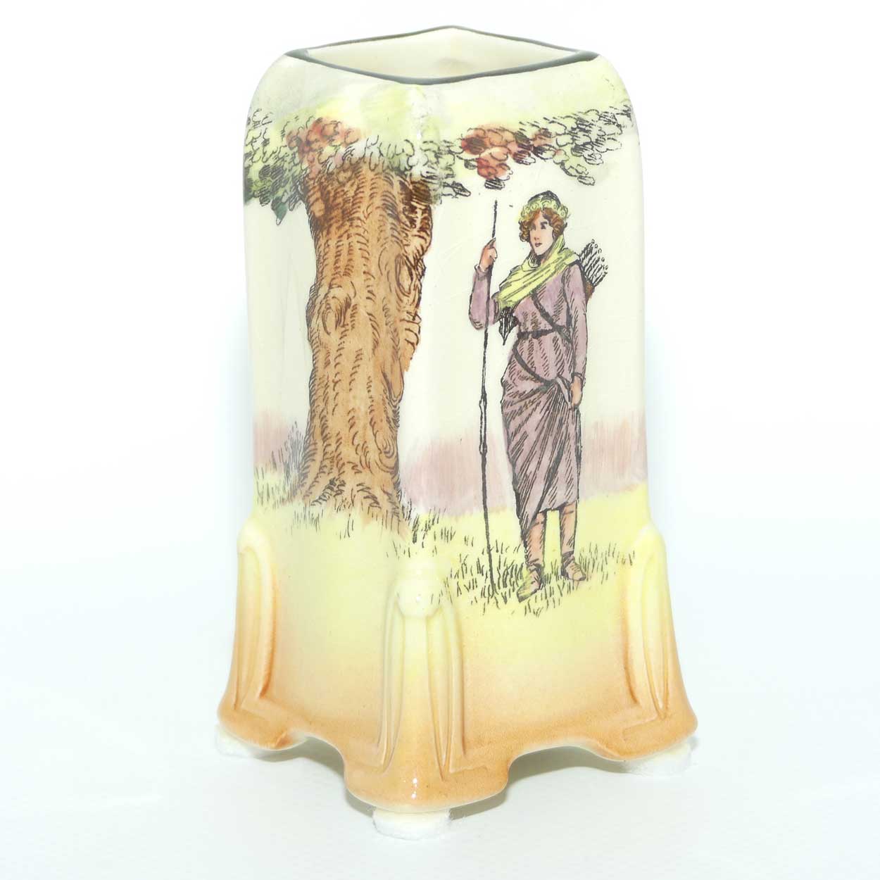 Royal Doulton Under the Greenwood Tree | Robin Hood vase | Shape 7349 | Maid Marion D6094