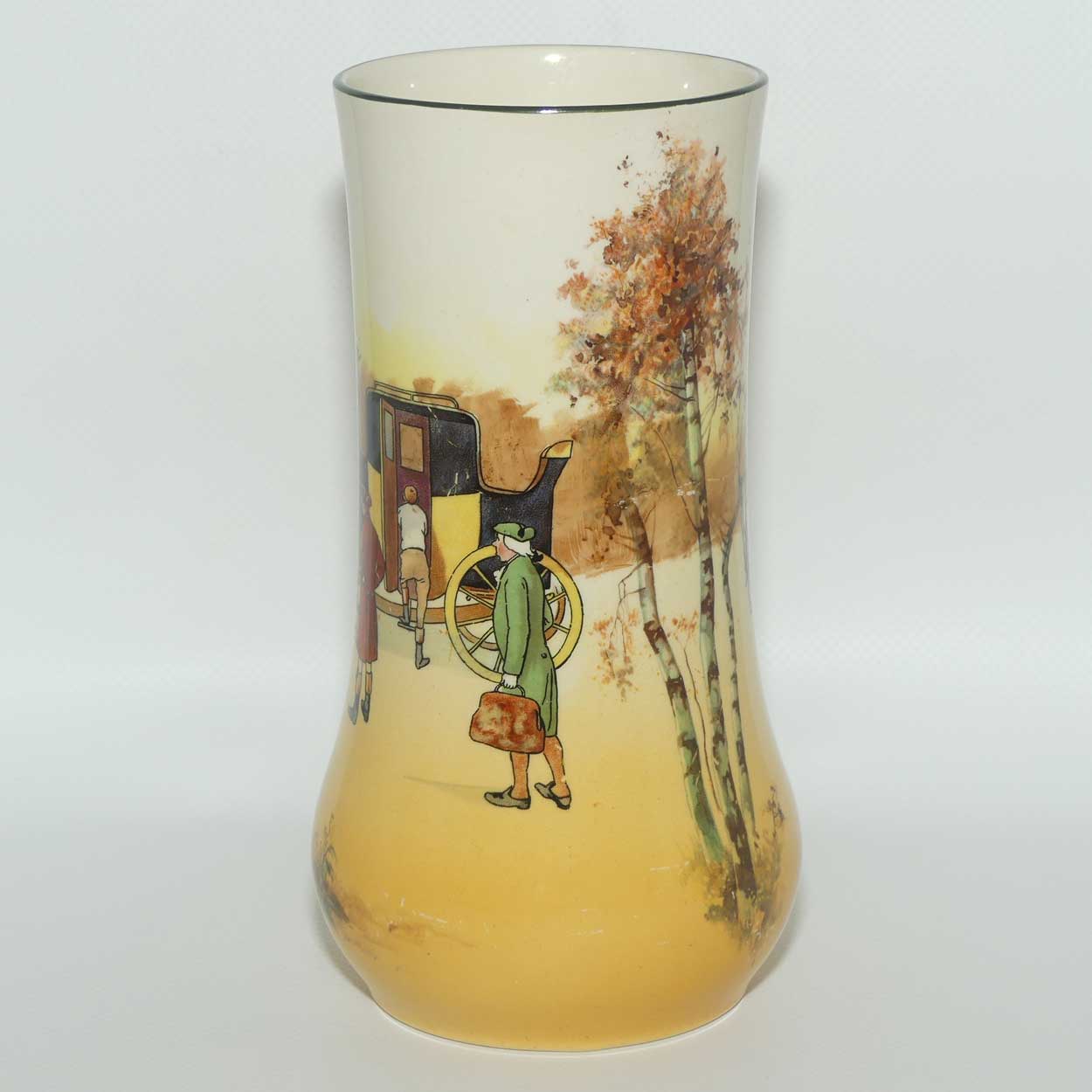 Royal Doulton Coaching Days cylindrical vase | Shape 7502 | 18cm tall