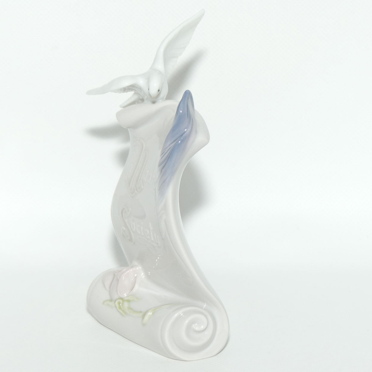 Lladro Society Dove and Pink Rose display plaque | #7677 | plaque only