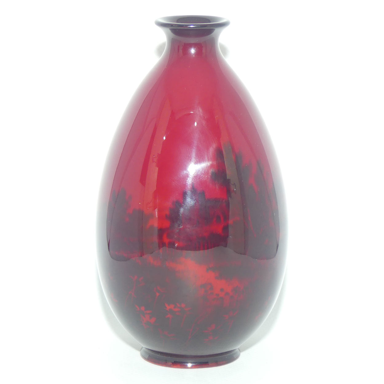 Royal Doulton Flambe English Castle and Daisies vase | Shape 7777