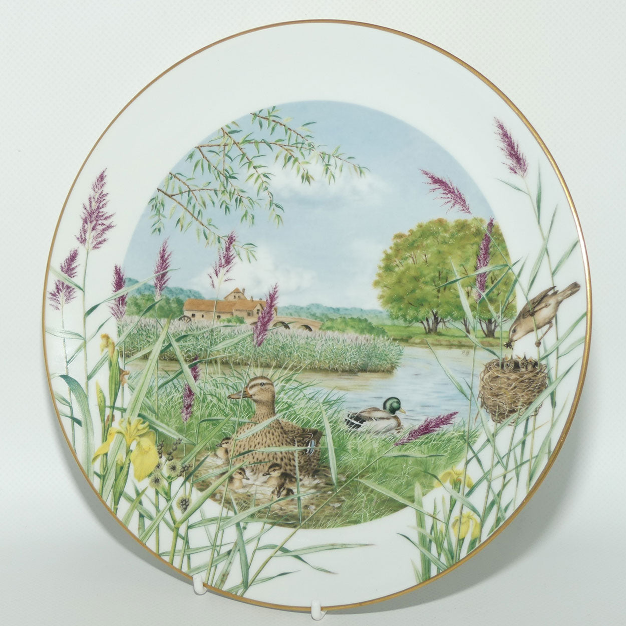 Royal Worcester for Franklin Porcelain | Peter Barnett | Months series | plate #7 | July Beside the River