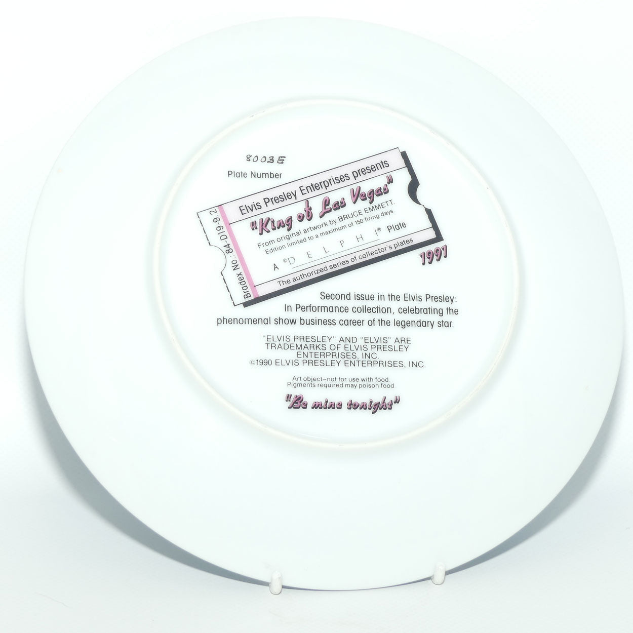 Bradford Exchange collector plate | Elvis Presley by Bruce Emmett | Plate 2 | King of Las Vegas