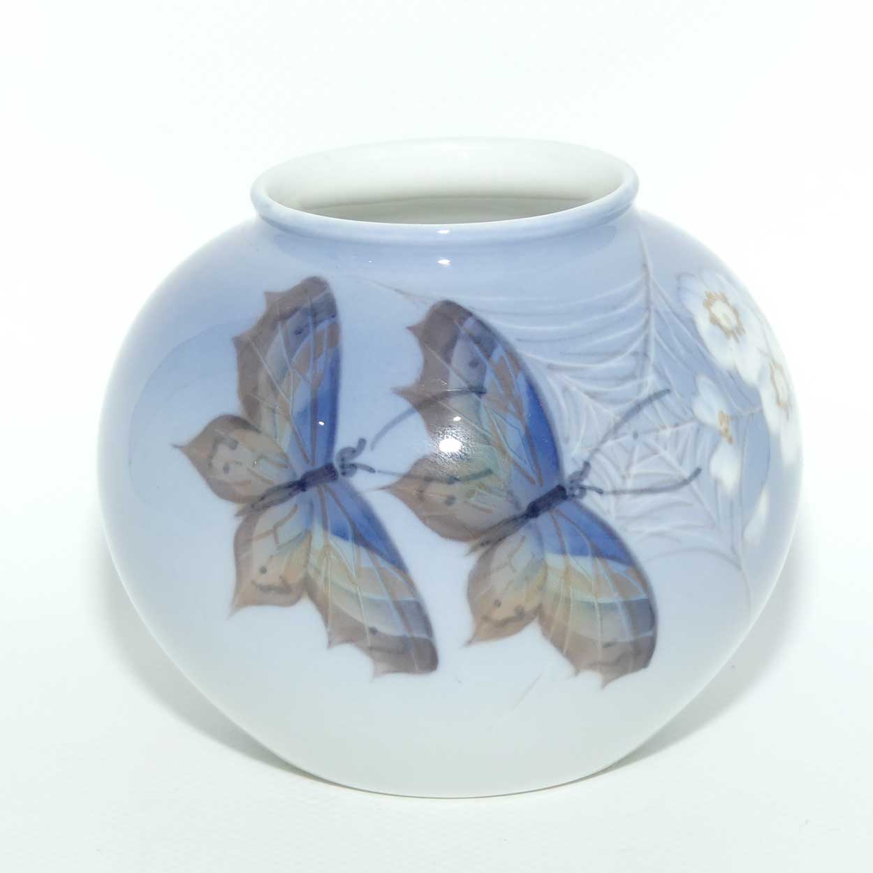 Royal Copenhagen vase | Butterflies and Spider Web | #2390