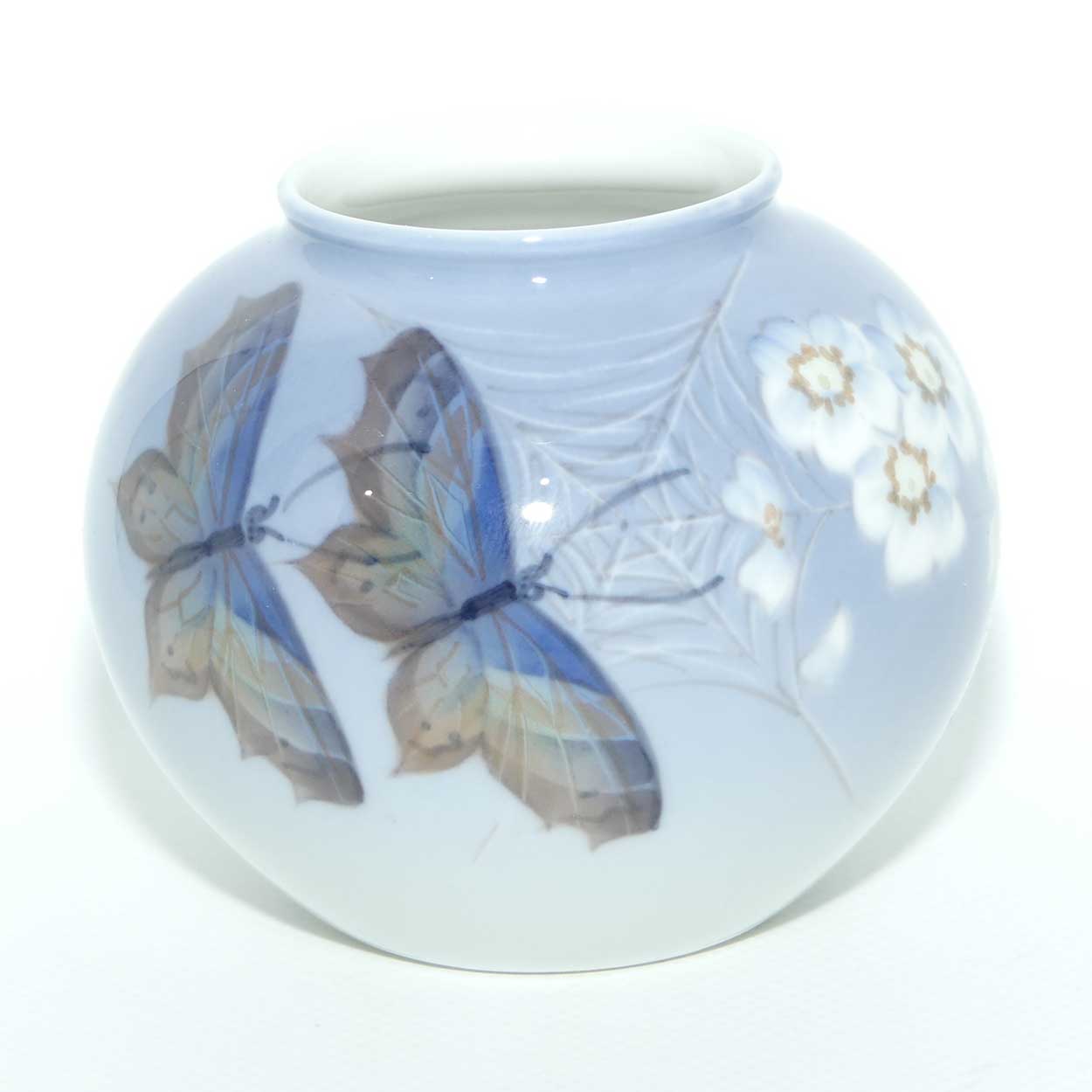 Royal Copenhagen vase | Butterflies and Spider Web | #2390