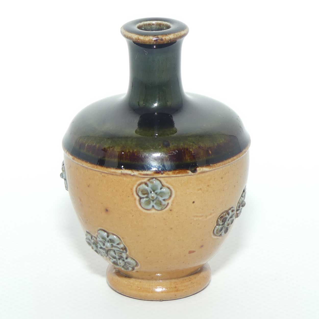 Royal Doulton Lambeth miniature vase decorated with blue flowers | Shape 8301