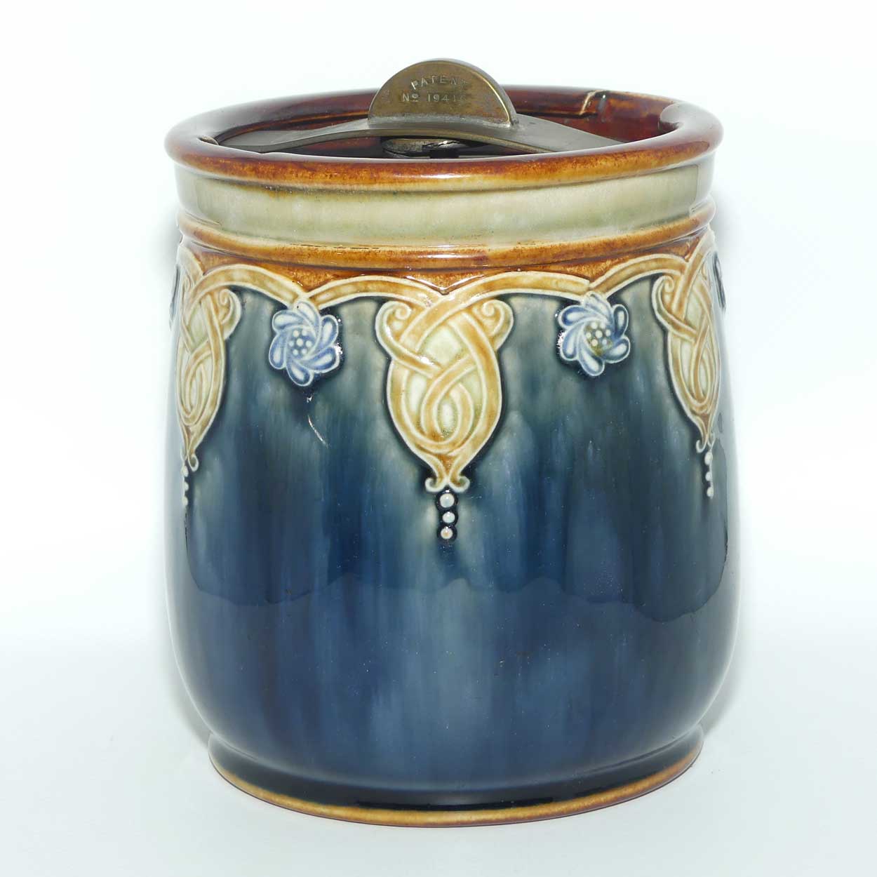 Royal Doulton stoneware tobacco jar | tobacco humidor 8345 | Scrolling design