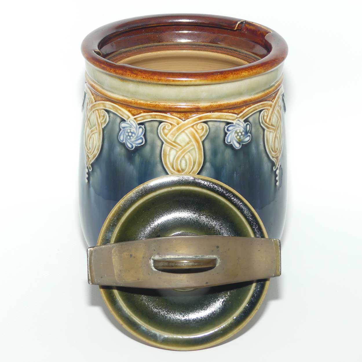 Royal Doulton stoneware tobacco jar | tobacco humidor 8345 | Scrolling design