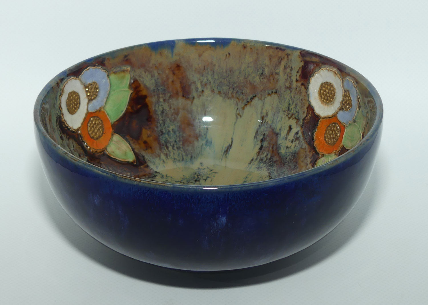 Royal Doulton Stoneware Enamelled centre bowl with Floral Decoration | Winnie Bowstead