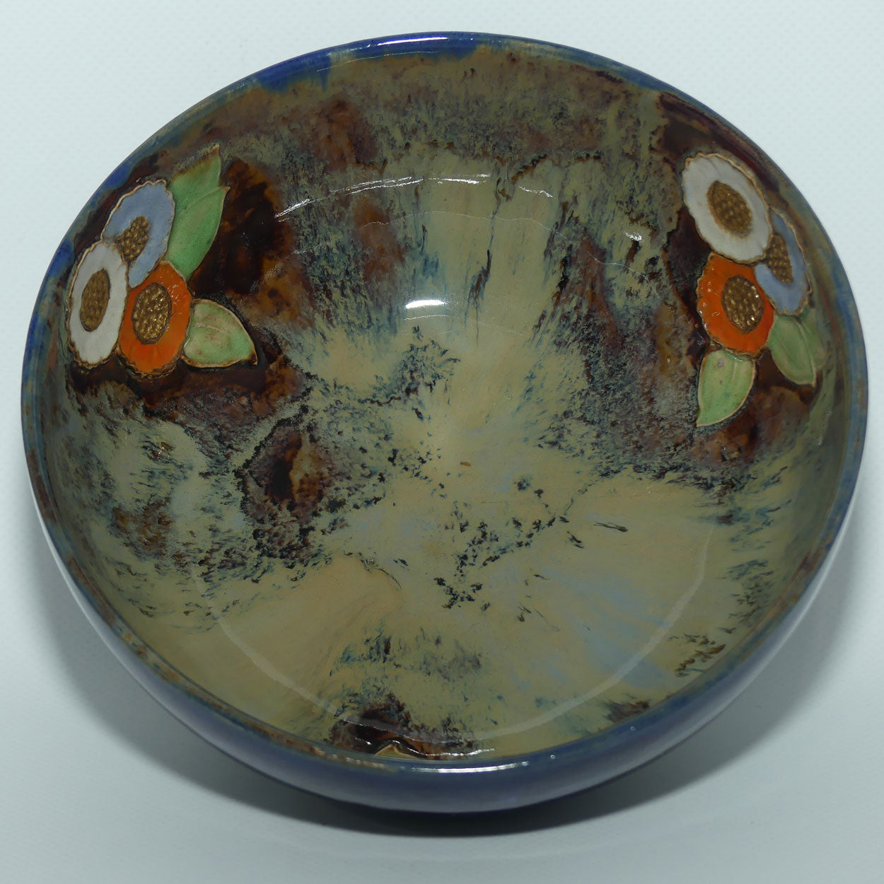 Royal Doulton Stoneware Enamelled centre bowl with Floral Decoration | Winnie Bowstead