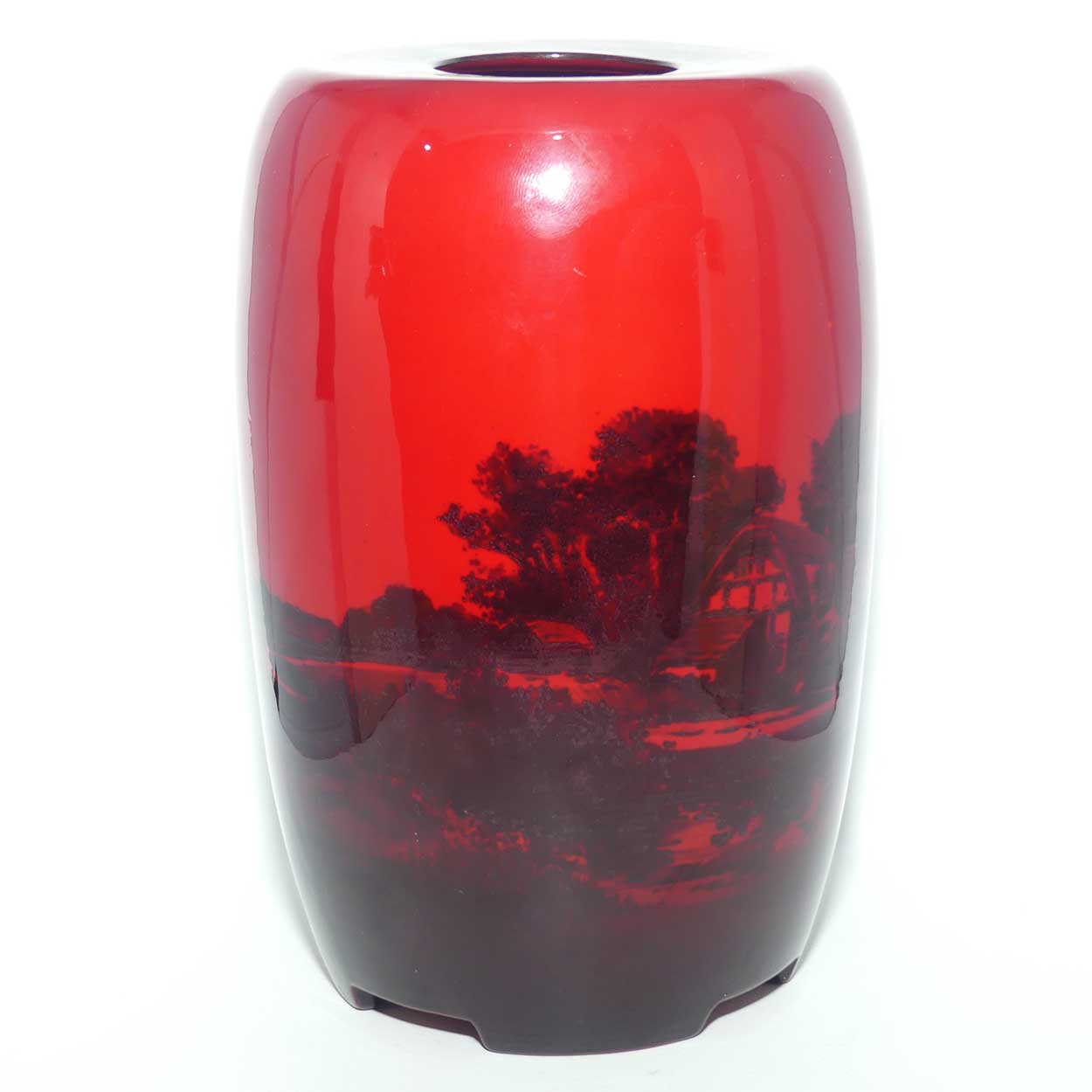 Royal Doulton Flambe Countryside vase with unusual 4 footed base | Shape 8918