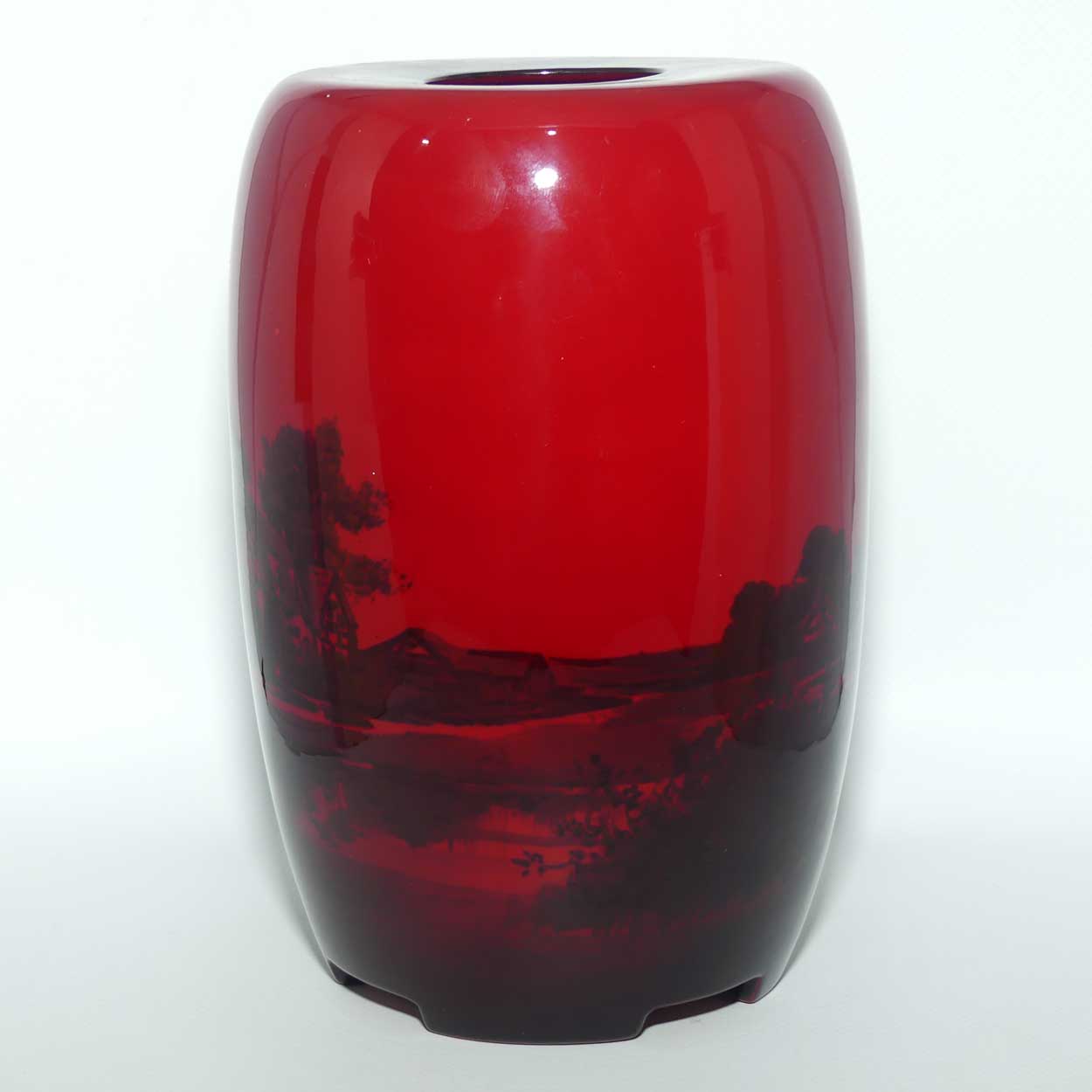 Royal Doulton Flambe Countryside vase with unusual 4 footed base | Shape 8918