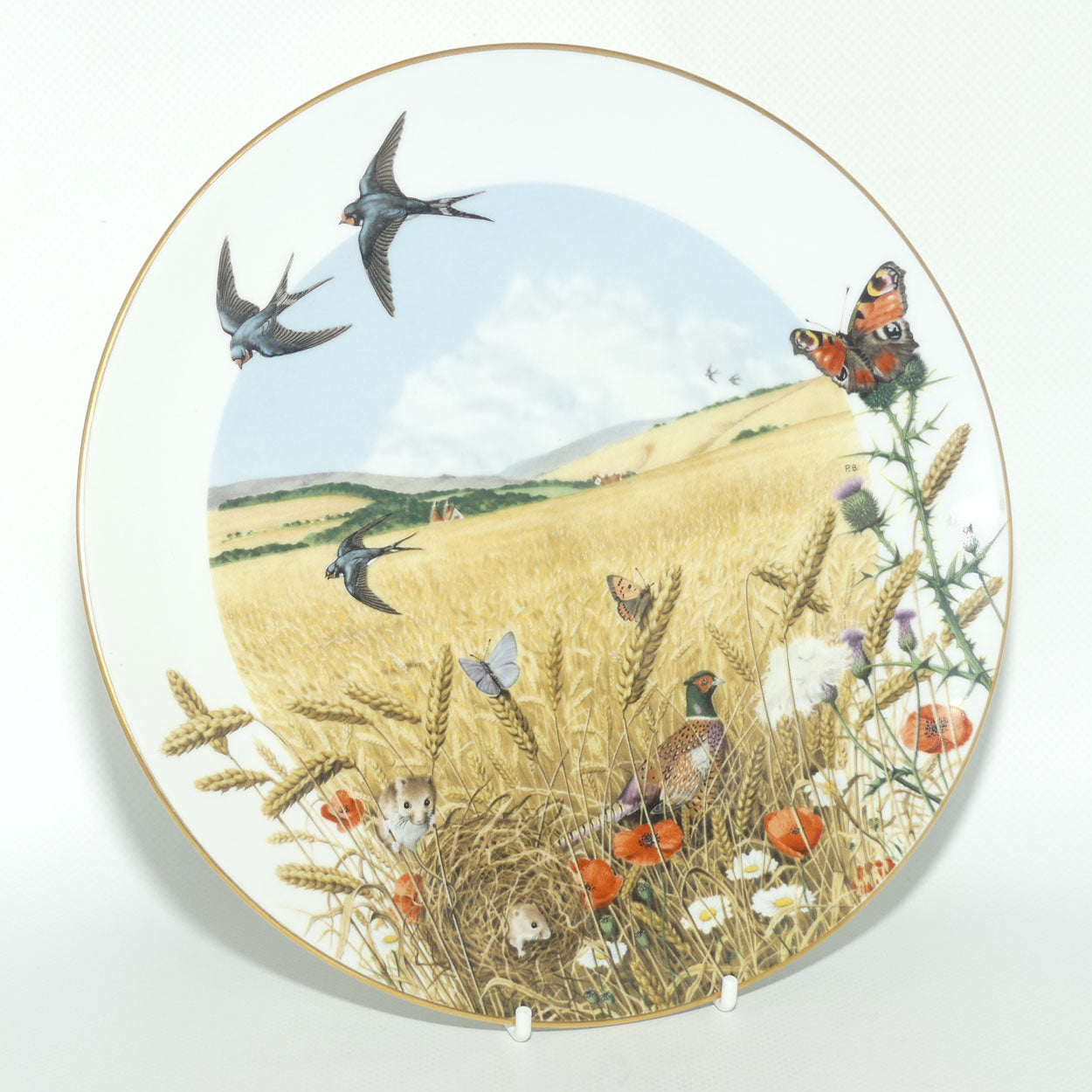 Royal Worcester for Franklin Porcelain | Peter Barnett | Months series | plate #8 | The Wheatfields in August