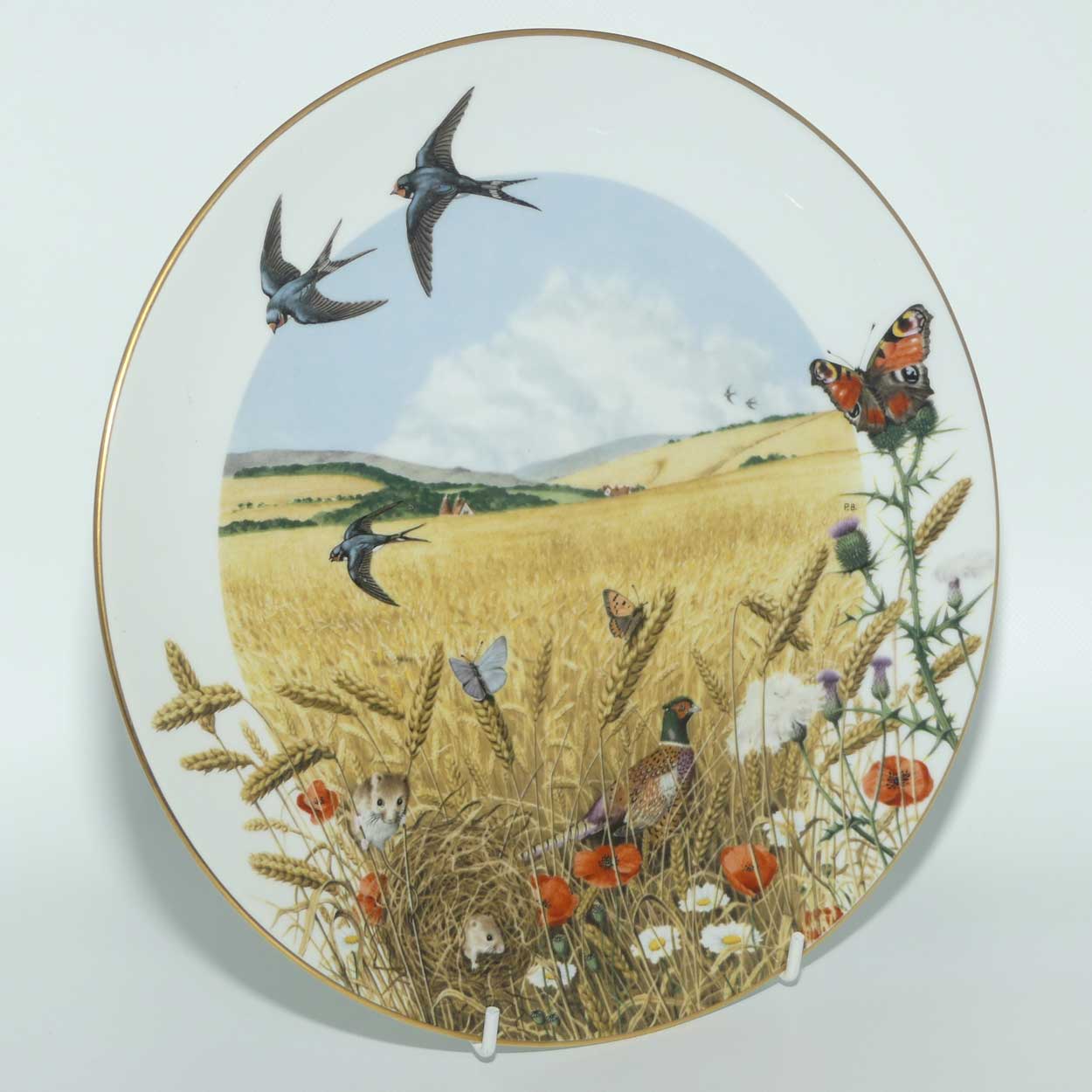 Royal Worcester for Franklin Porcelain | Peter Barnett | Months series | plate #8 | The Wheatfields in August