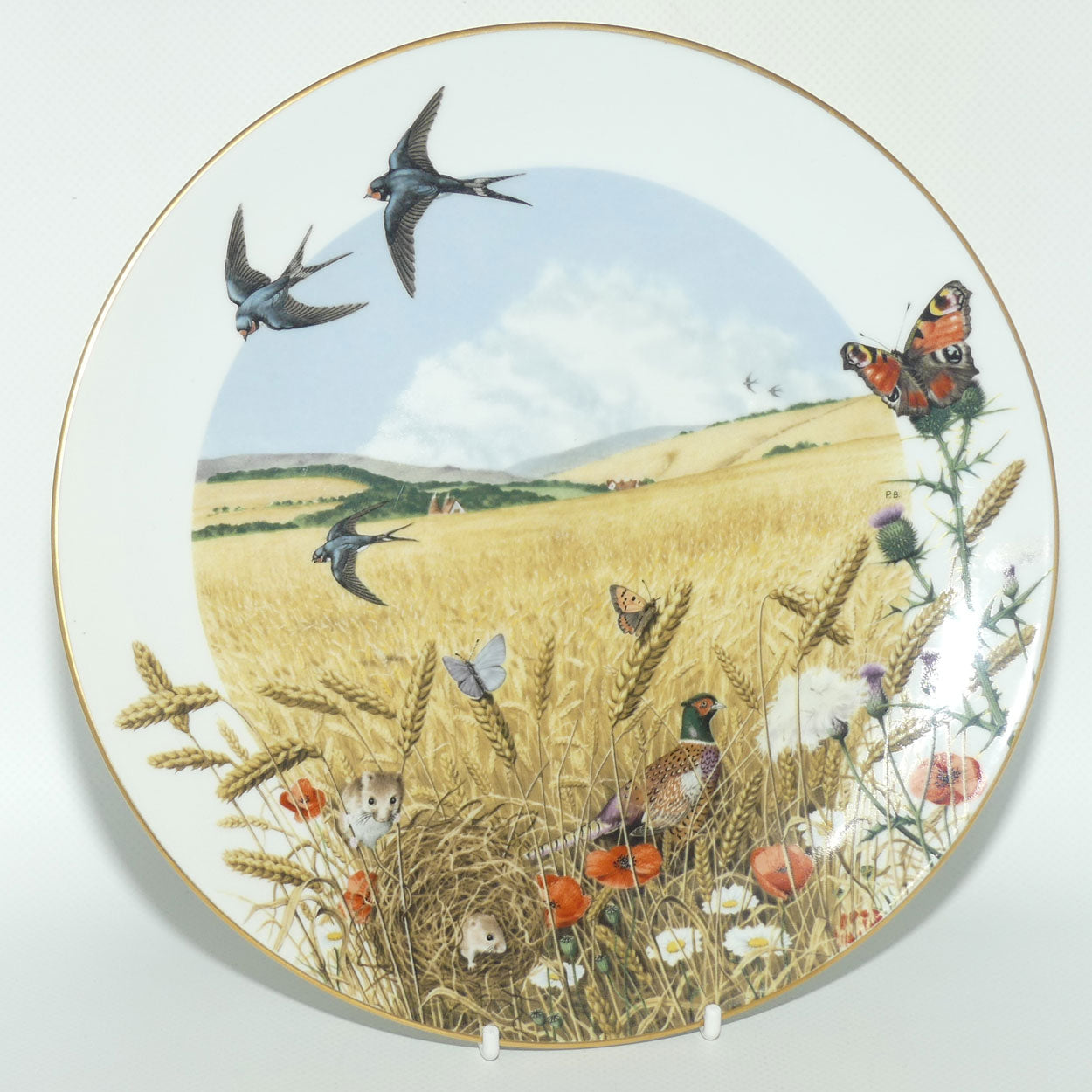 Royal Worcester for Franklin Porcelain | Peter Barnett | Months series | plate #8 | The Wheatfields in August