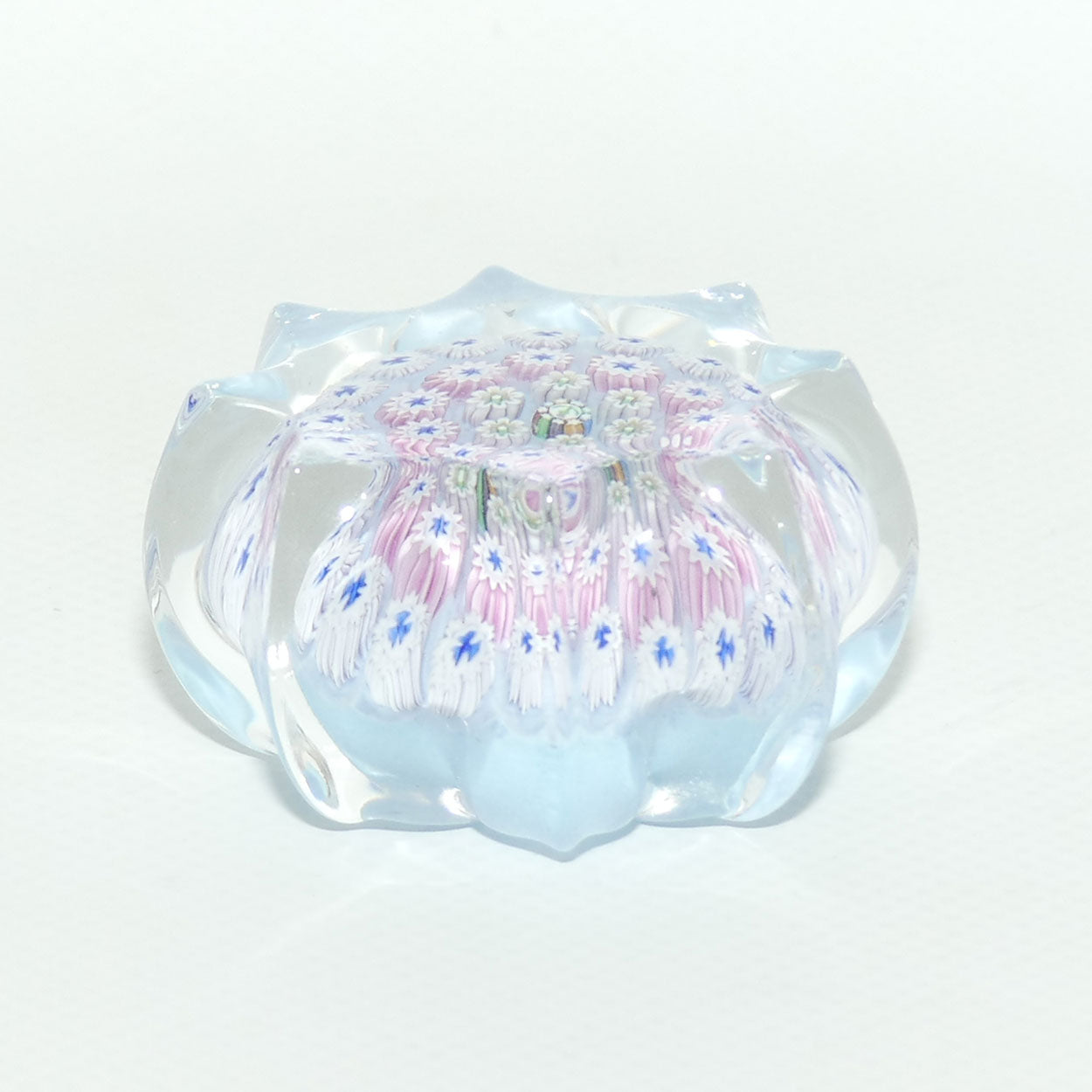 John Deacons Scotland Millefiori Concentric miniature paperweight | Star | Powder Blue