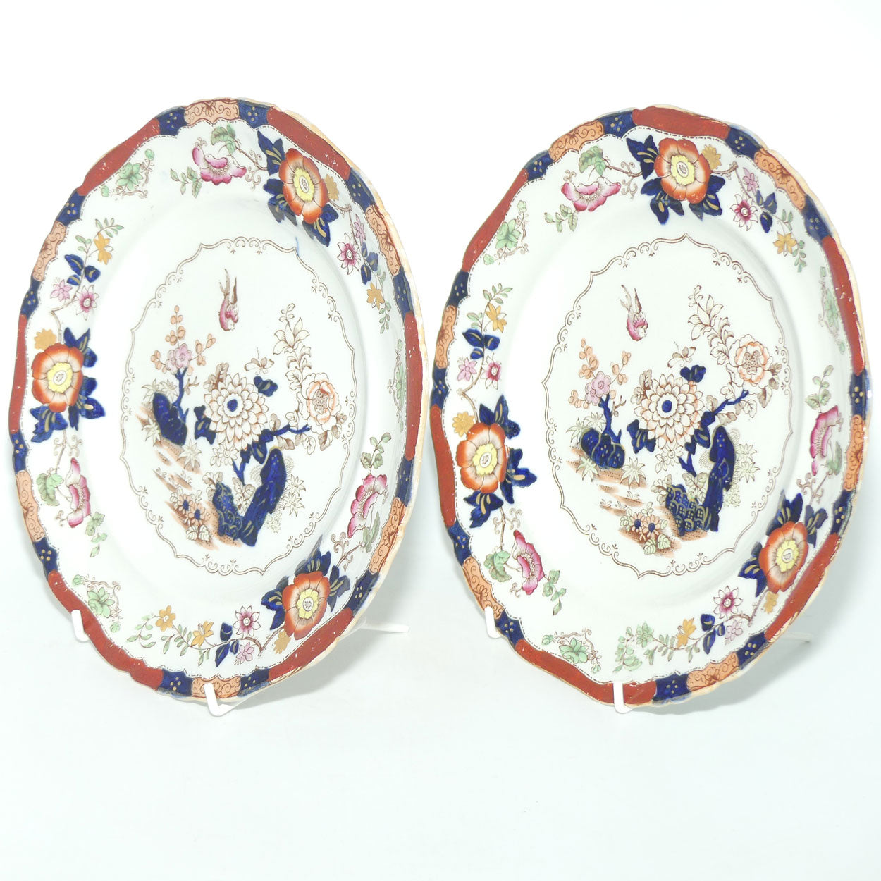 Masons Ironstone pair of cabinet plates | 23.5cm diam | Pattern B9178