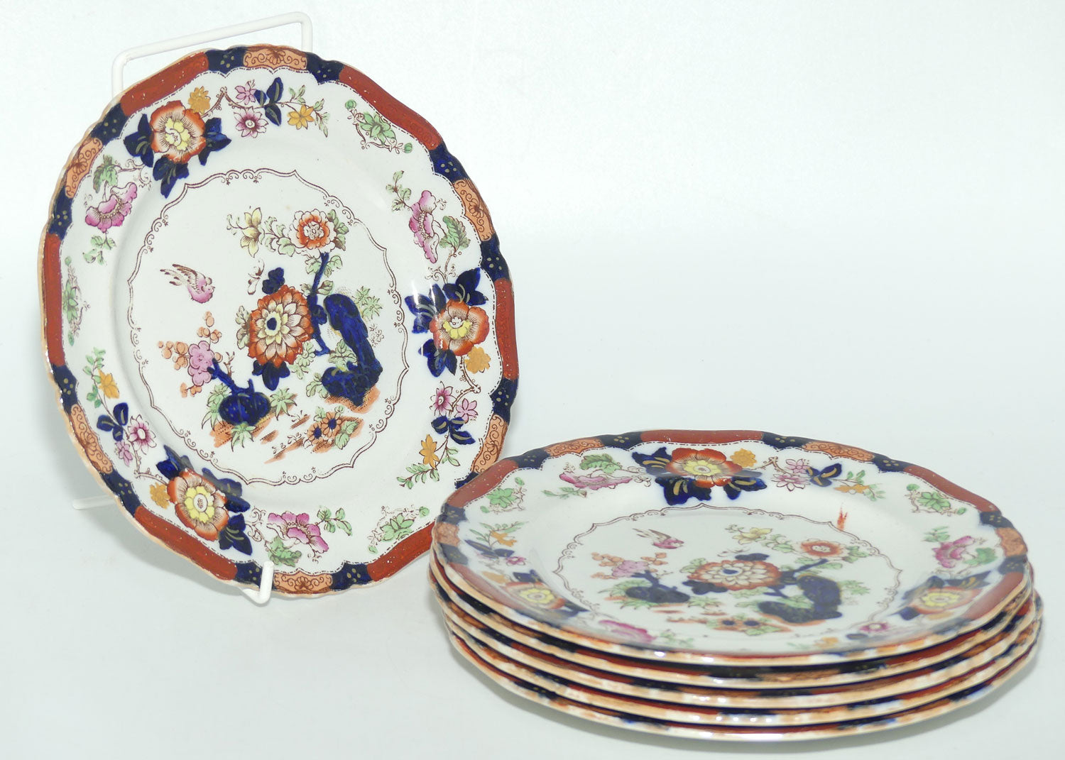 Masons Ironstone set of 6 plates | 18cm diam | Pattern B9178