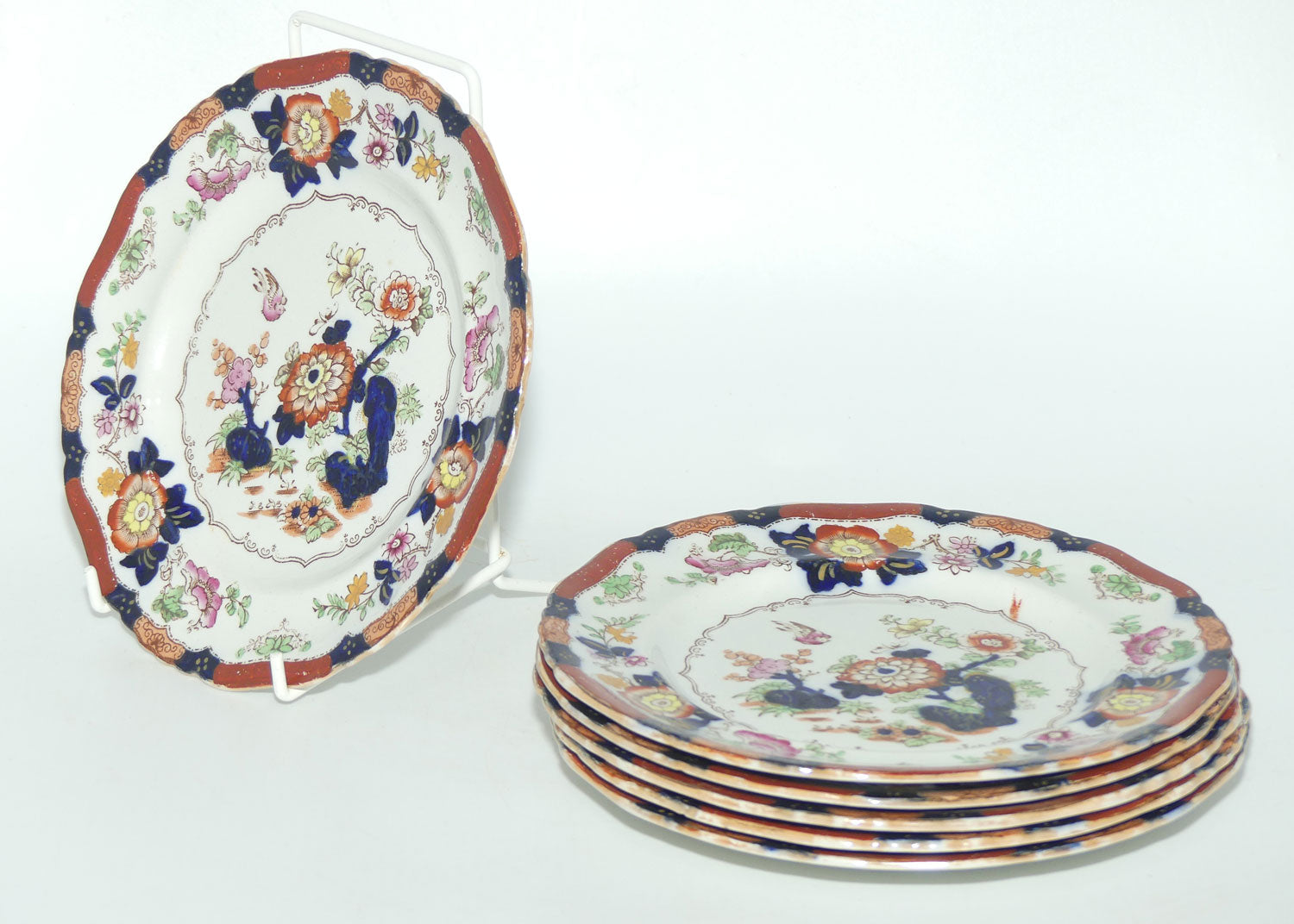 Masons Ironstone set of 6 plates | 18cm diam | Pattern B9178