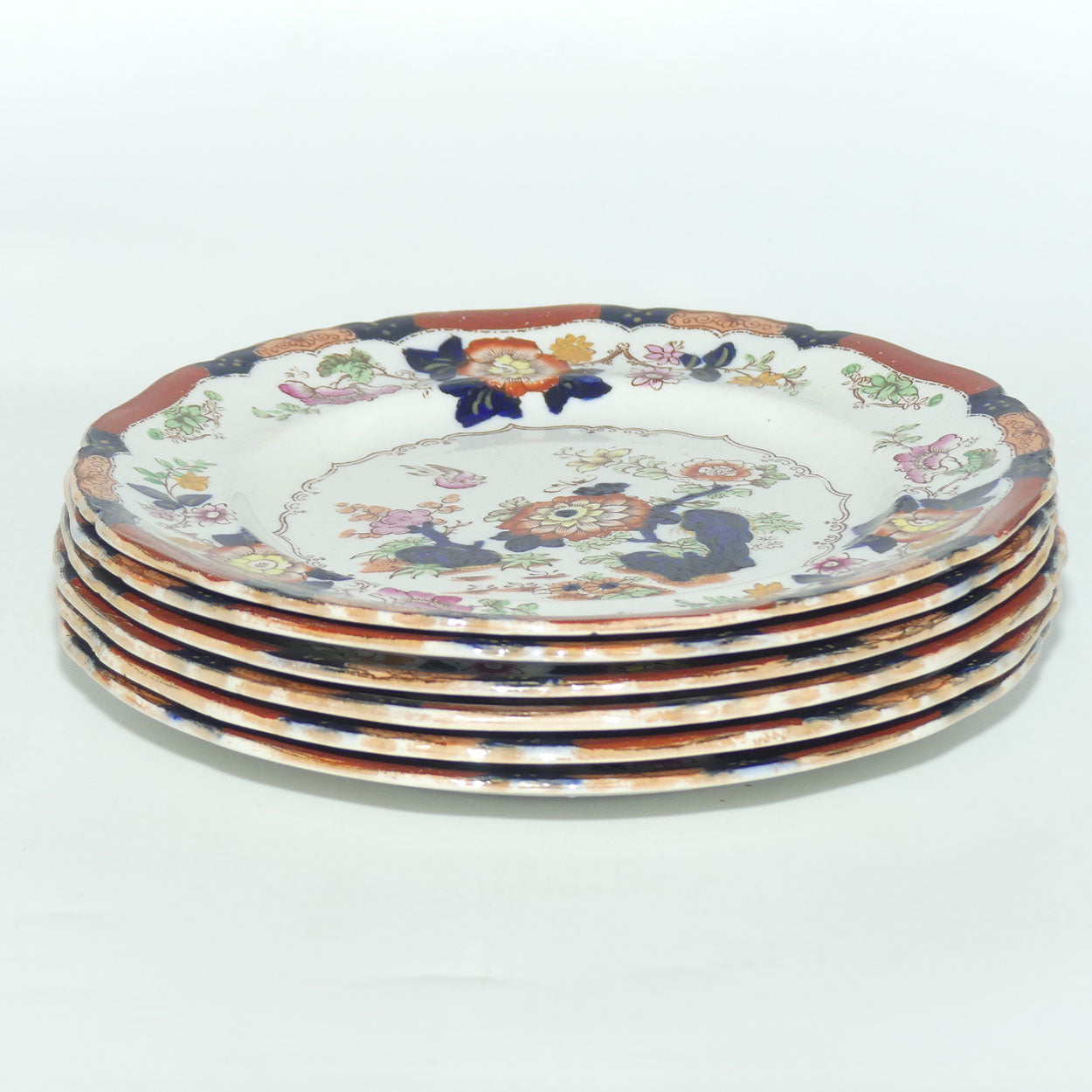Masons Ironstone set of 6 plates | 18cm diam | Pattern B9178