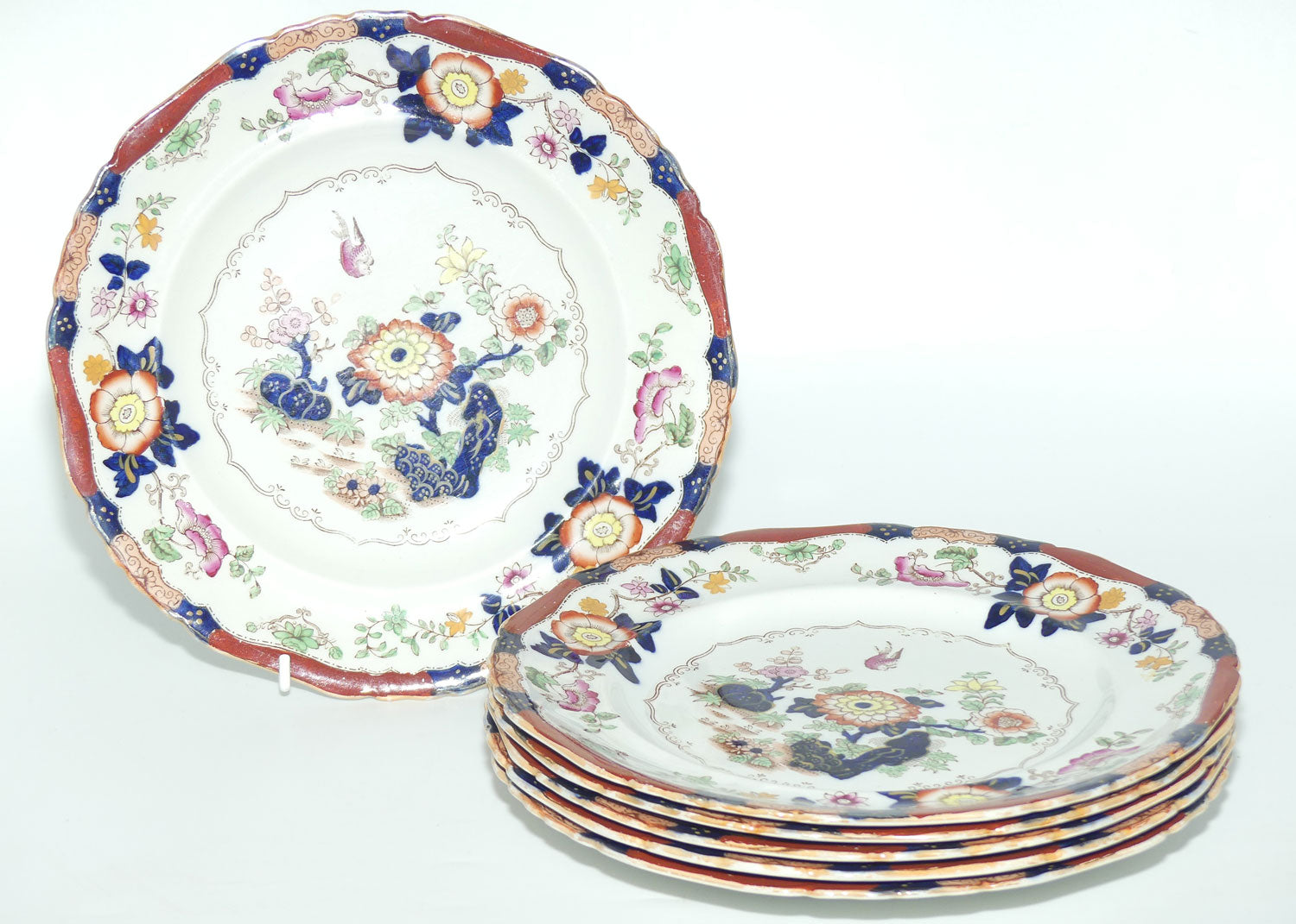 Masons Ironstone set of 6 plates | 23.5cm diam | Pattern B9178