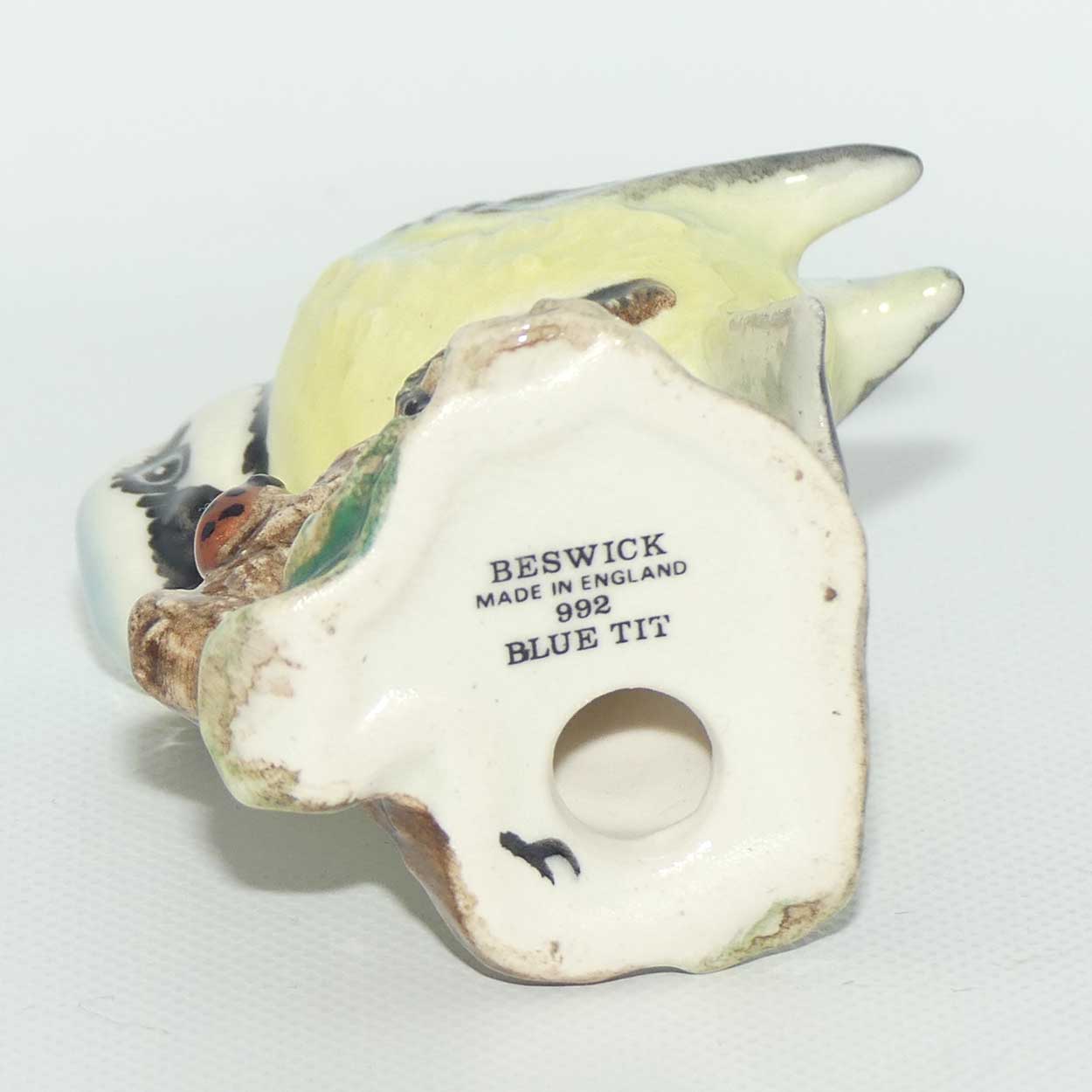 #0992B Beswick Blue Tit | Ladybug on Branch | #2