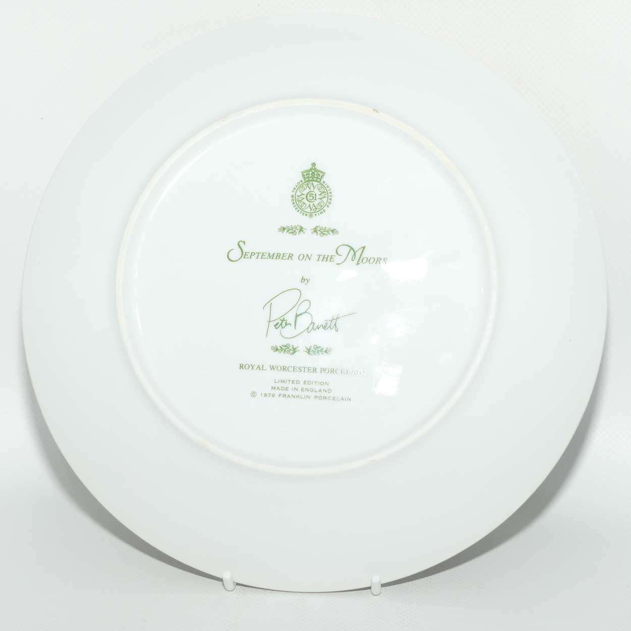 Royal Worcester for Franklin Porcelain | Peter Barnett | Months series | plate #9 | September on the Moors