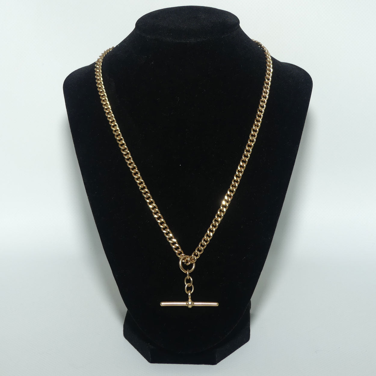 Victorian era 9ct Yellow Gold Albert chain and t bar | 40.37g | Valued $10400