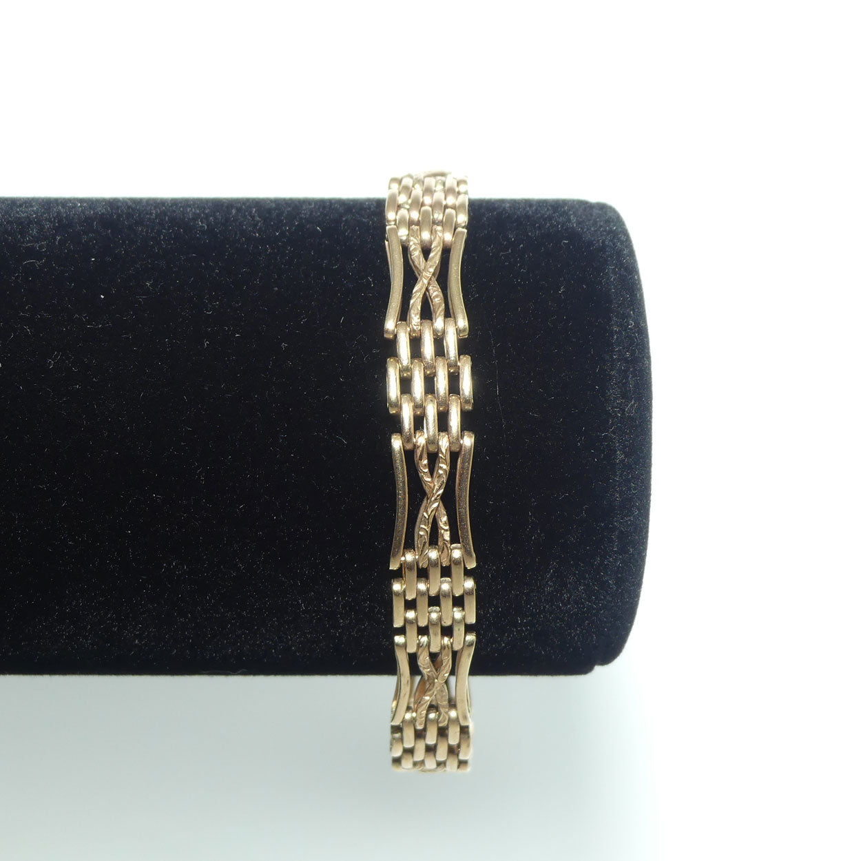 9ct Yellow Gold Gatelink bracelet with Heart Padlock and safety chain | 16.37g | Valued $5100