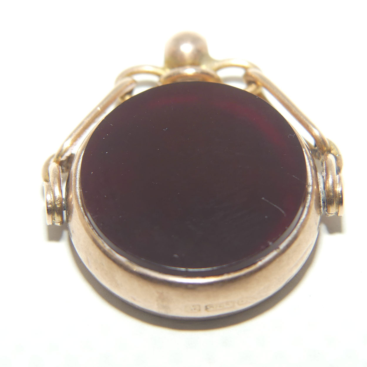 Victorian era 9ct Rose Gold Bloodstone spinner