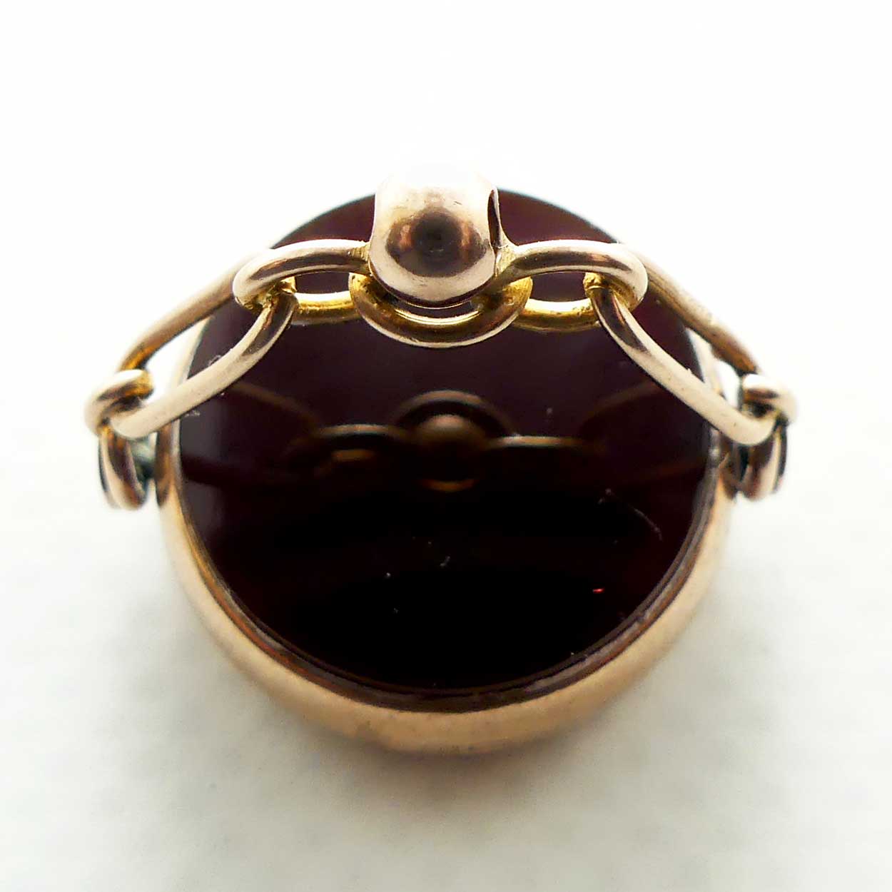 Victorian era 9ct Rose Gold Bloodstone spinner