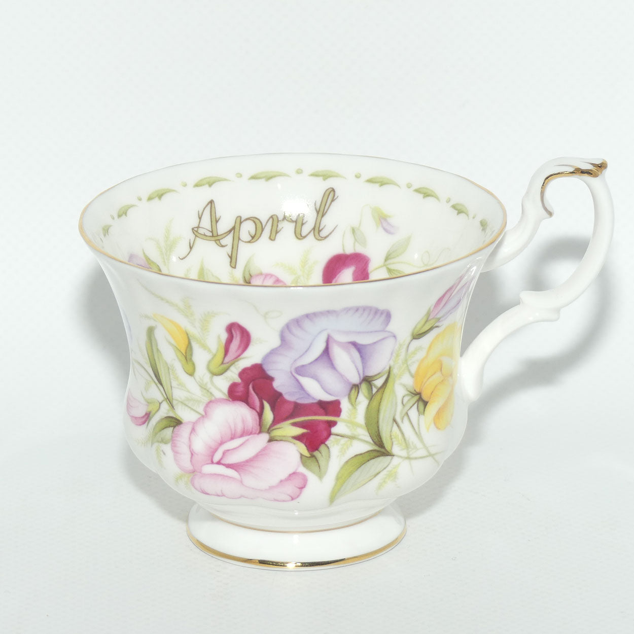 Royal Albert Bone China England | Flower of the Month series | April Sweet Pea duo