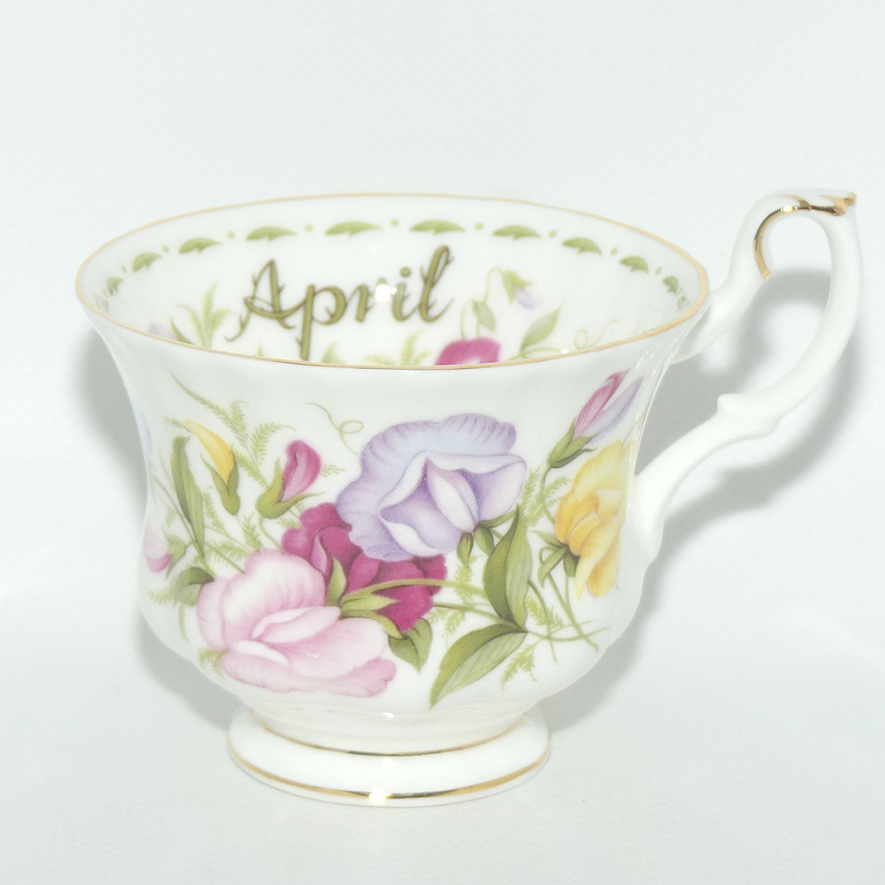 Royal Albert Bone China England | Flower of the Month series | April Sweet Pea trio