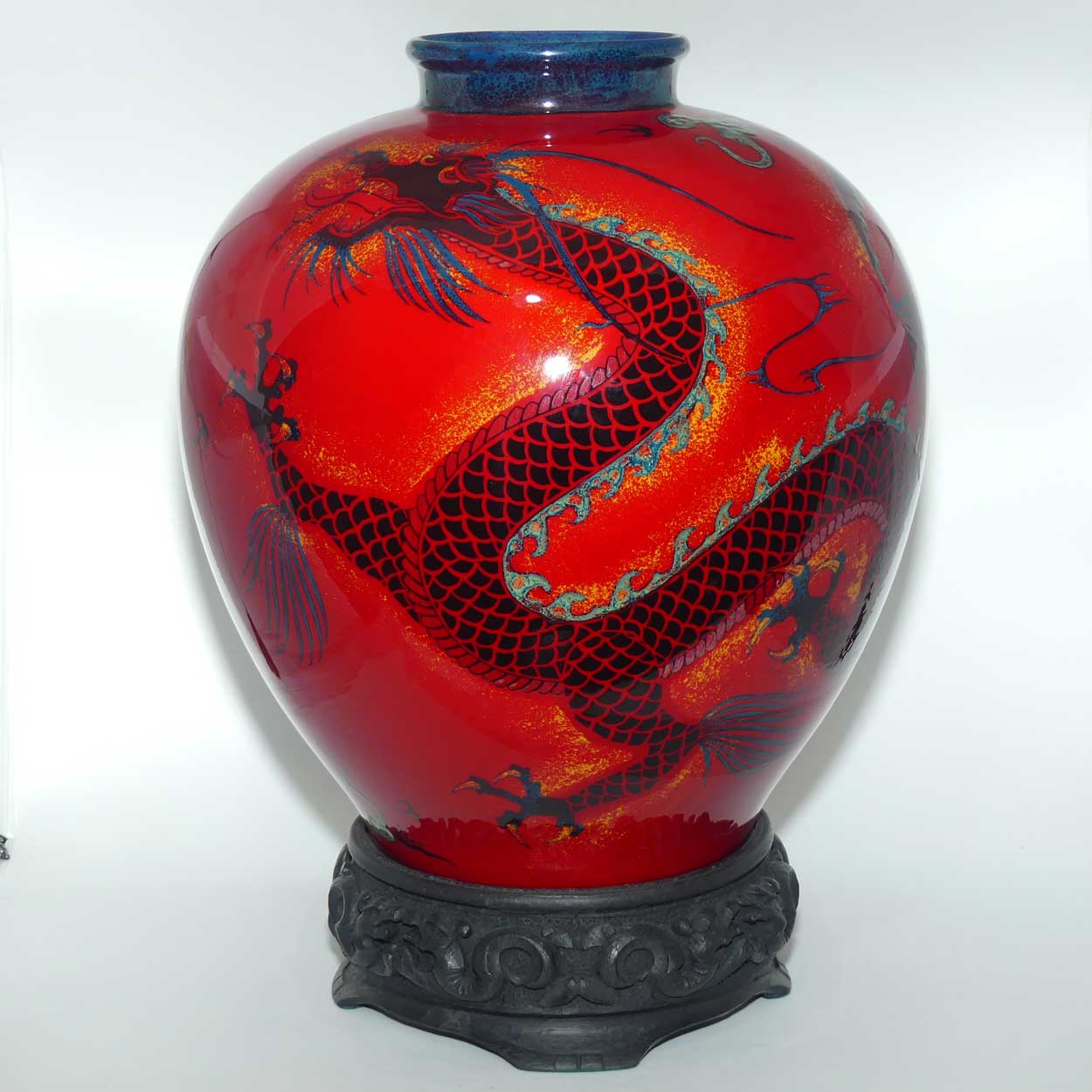 BA16 Royal Doulton Burslem Artwares Flambe | Sanming Dragon vase | LE3