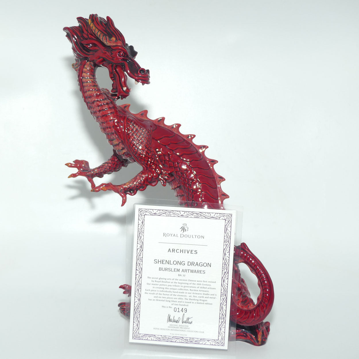 BA32 Royal Doulton Burslem Artwares Flambe | Shenlong Dragon | LE 149/250