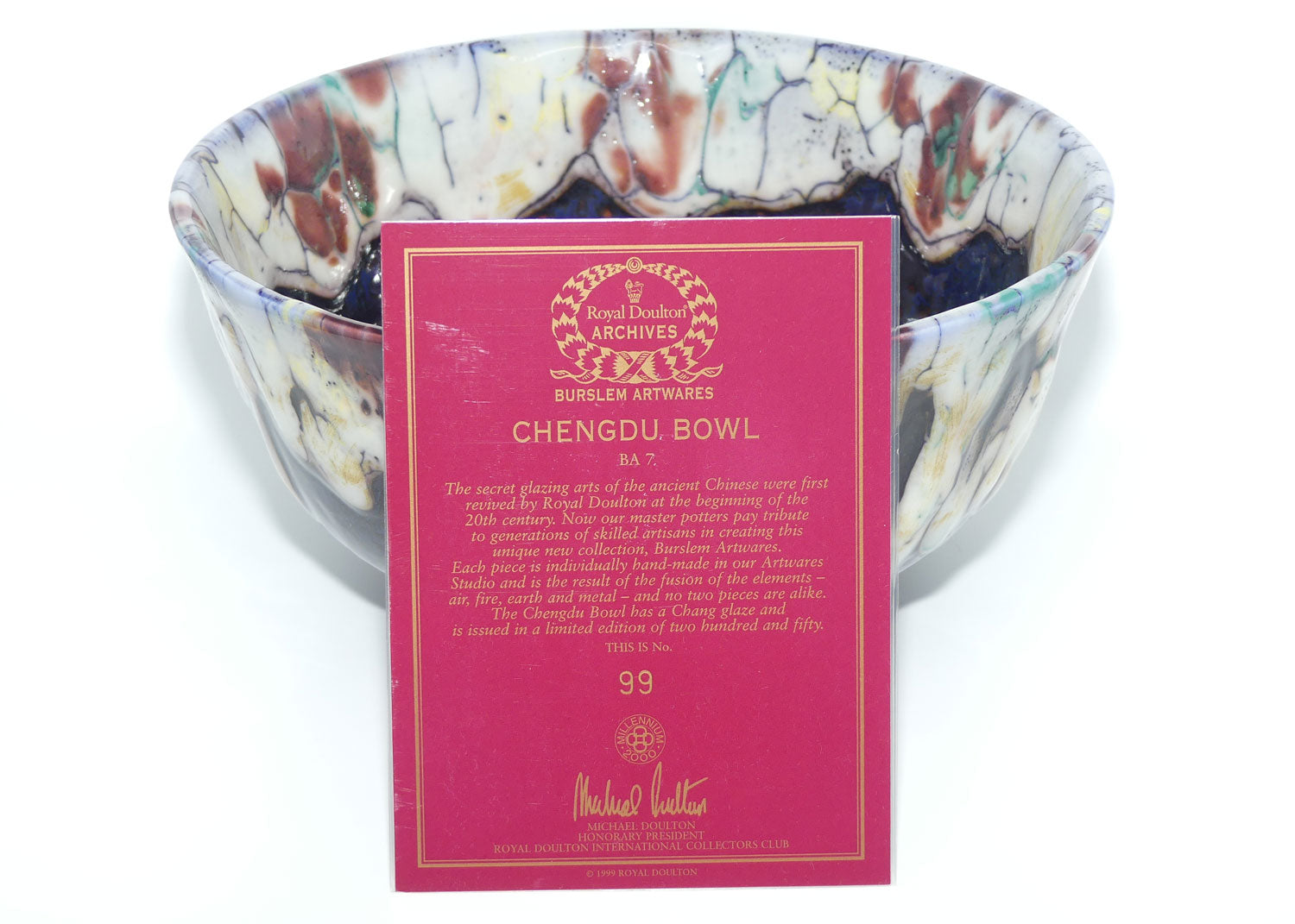 BA07 Royal Doulton Burslem Artwares Flambe | Chengdu Bowl | LE 099/250