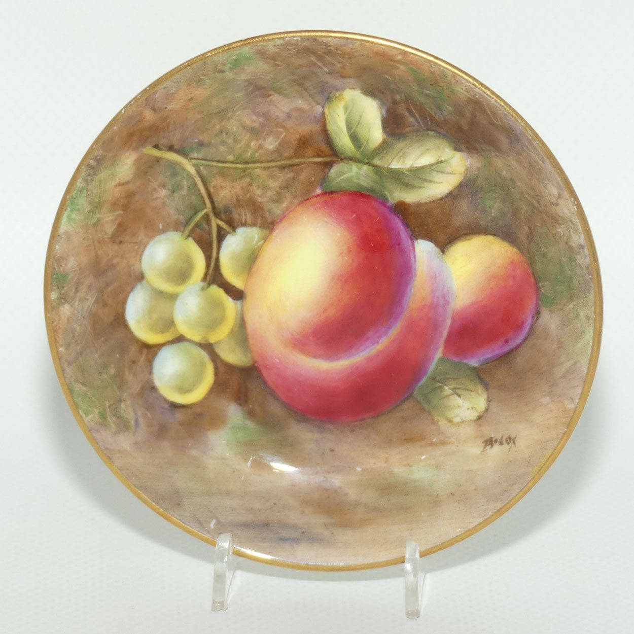 Royal Worcester hand painted fruit pin dish | B Cox