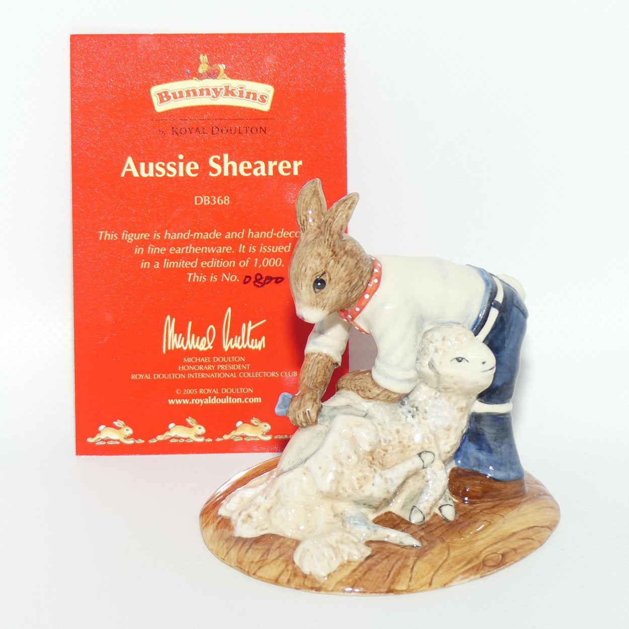 DB368 Royal Doulton Bunnykins Aussie Shearer | LE 800/1000 + Box + Cert