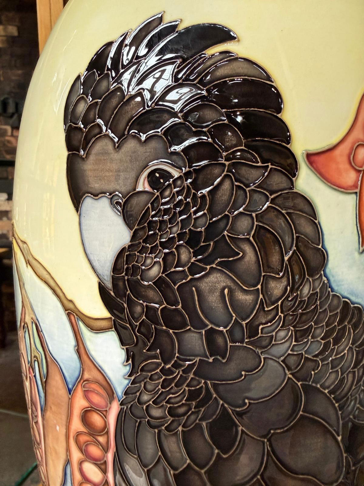 Moorcroft Australian Exclusive Banksian Cockatoo vase | Shape 101/18 | LE25