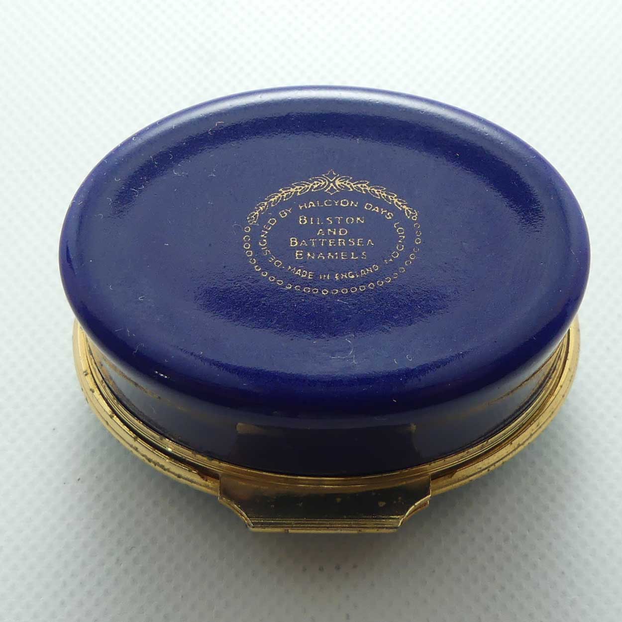 Bilston and Battersea | designed by Halycon Days Enamels trinket box | Good Health, Happiness and the time to enjoy them
