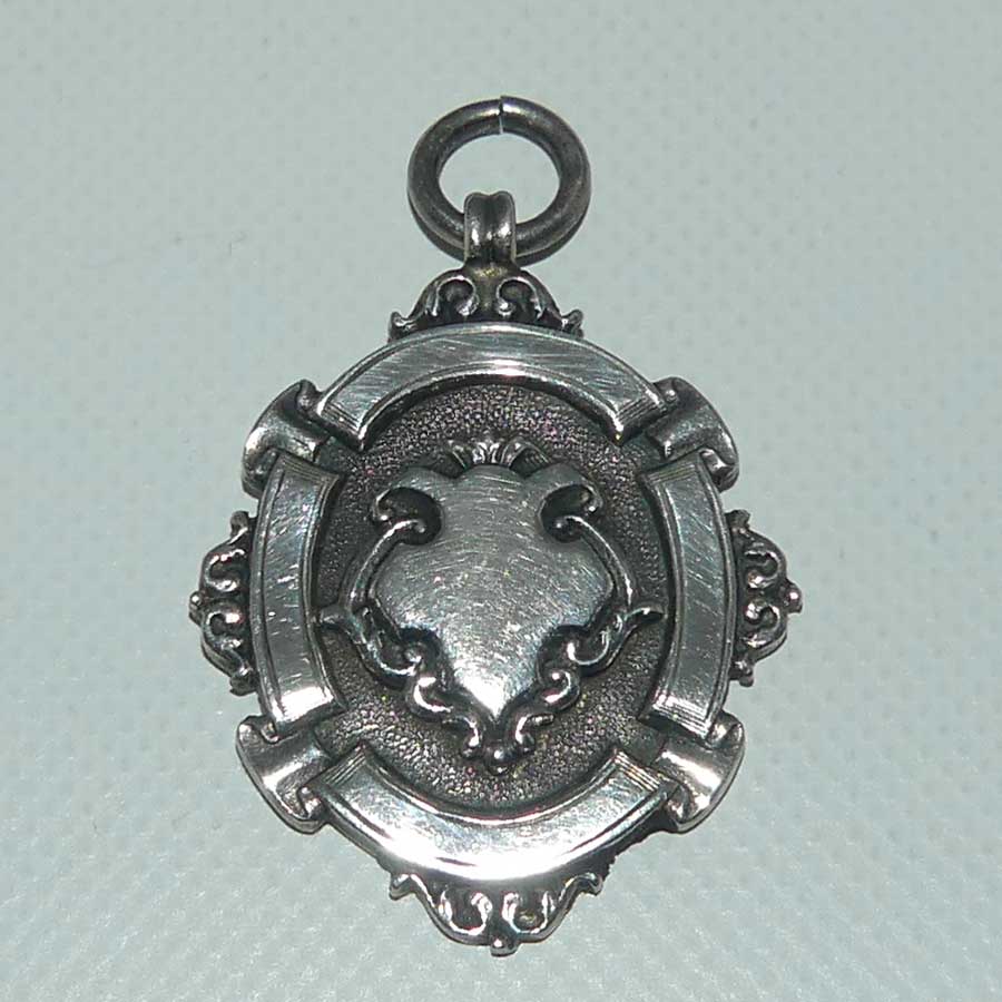 Sterling Silver fob medal | Traditional Shield design | Birmingham 1925
