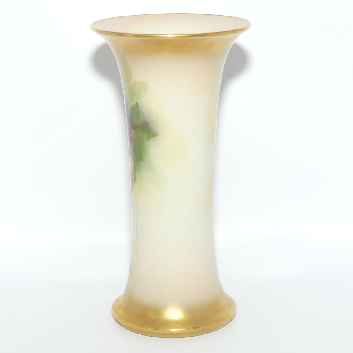 Royal Worcester hand painted Roses G923 trumpet vase (Blake)