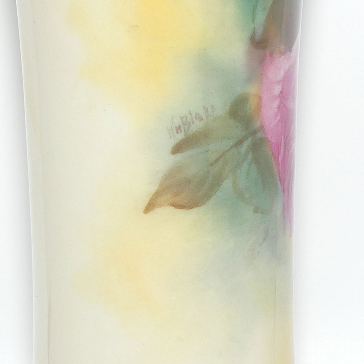 Royal Worcester hand painted Roses G923 trumpet vase (Blake)