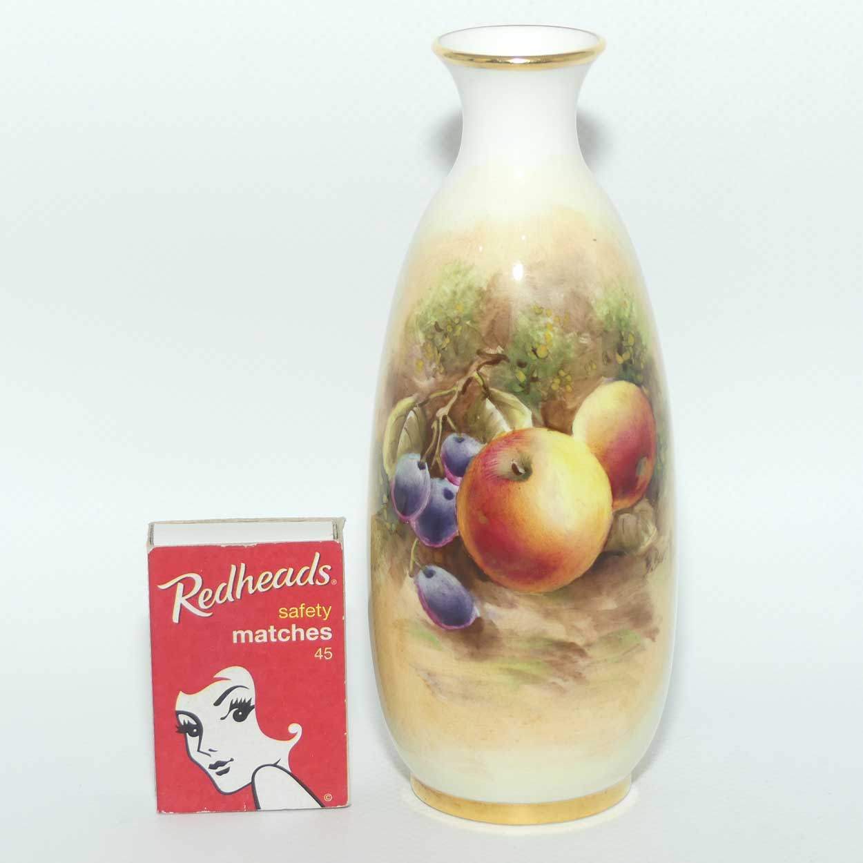 Royal Worcester hand painted Fruit bud vase | 2491 shape | Bowkett