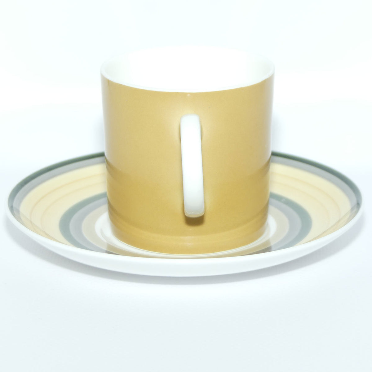 Susie Cooper Gay Stripes series | C2141 Old Gold demi tasse duo